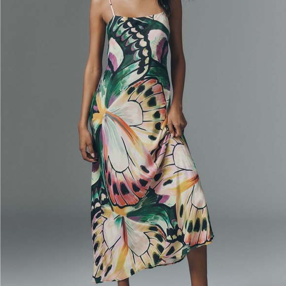 New FARM Rio Camouflaged Wings Slip Dress - Picture 2 of 6